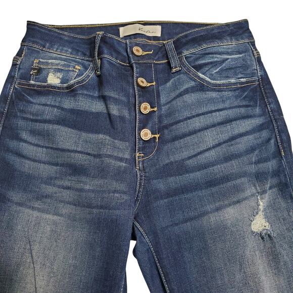 Kancan Chelsea High Rise Super Skinny Jeans Dark Wash Distressed Size 9/28 - Picture 9 of 12
